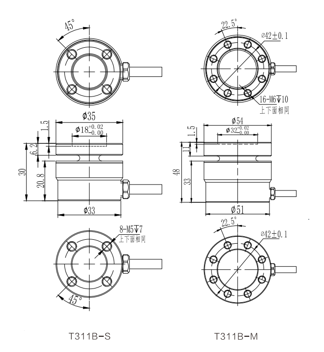 Column Compression Force Sensor T311B