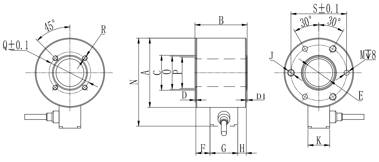 Column Compression Force Sensor R208F-M