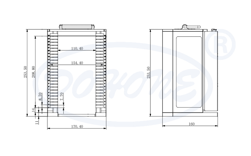 6 Inch 25 Slot Metal Wafer Cassette(4.8mm Slot Pitch)