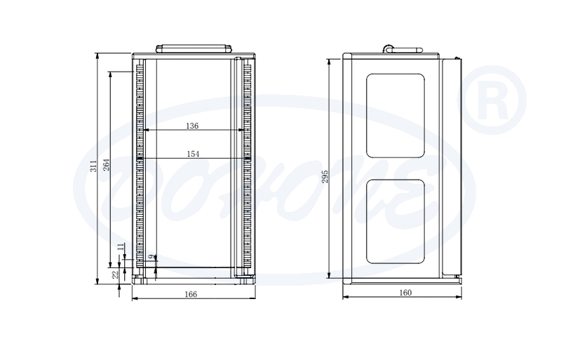 6 Inch 25 Slot Metal Wafer Cassette(11mm Slot Pitch)