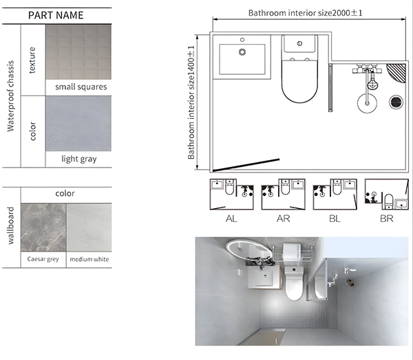 14 Series Waterproof Modular Bathroom