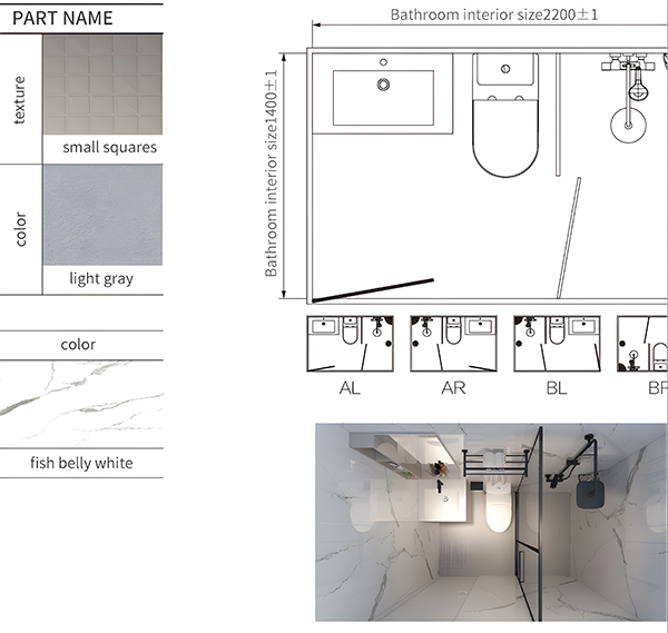 14 Series Waterproof Modular Bathroom