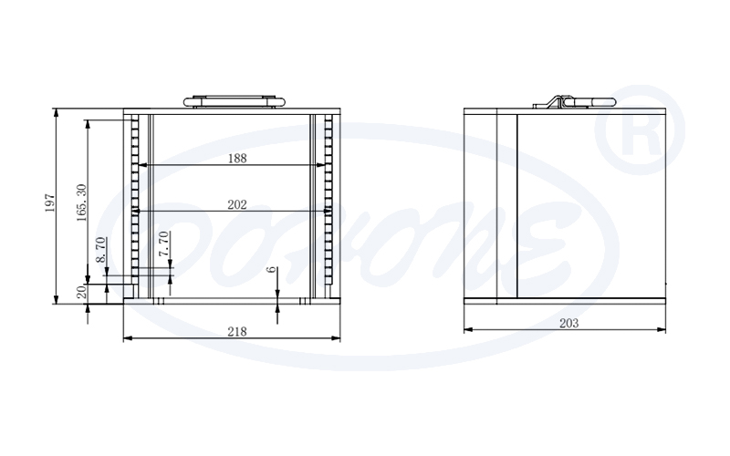 8 inch 25 slot Metal Wafer Cassette(8.7mm Slot Pitch)