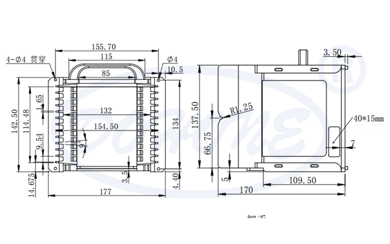 6 inch 13 slot Q06 Metal Wafer Cassette(9.54mm Slot Pitch)