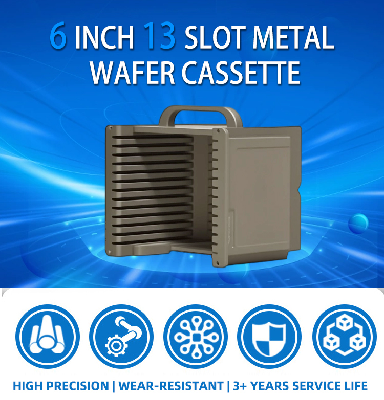 6 inch 13 slot Q06 Metal Wafer Cassette(9.54mm Slot Pitch)