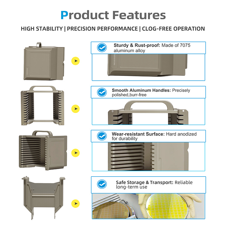 6 inch 13 slot Q06 Metal Wafer Cassette(9.54mm Slot Pitch)