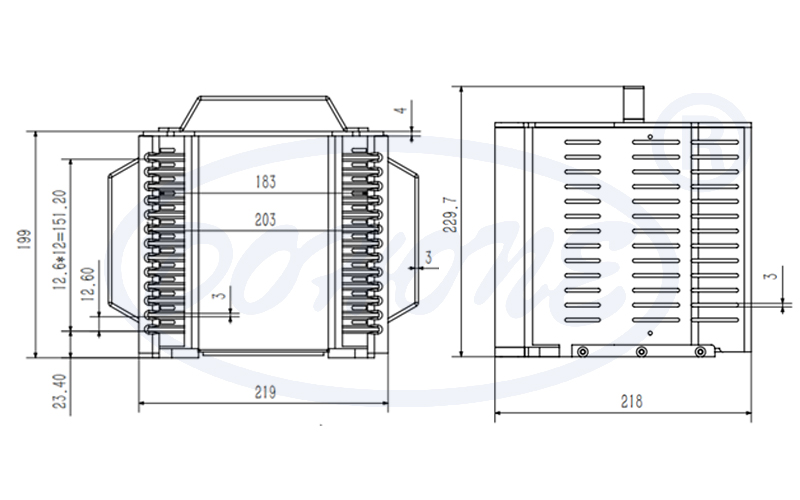 8 inch 13 slot Metal Wafer Cassette(12.6mm Slot Pitch)