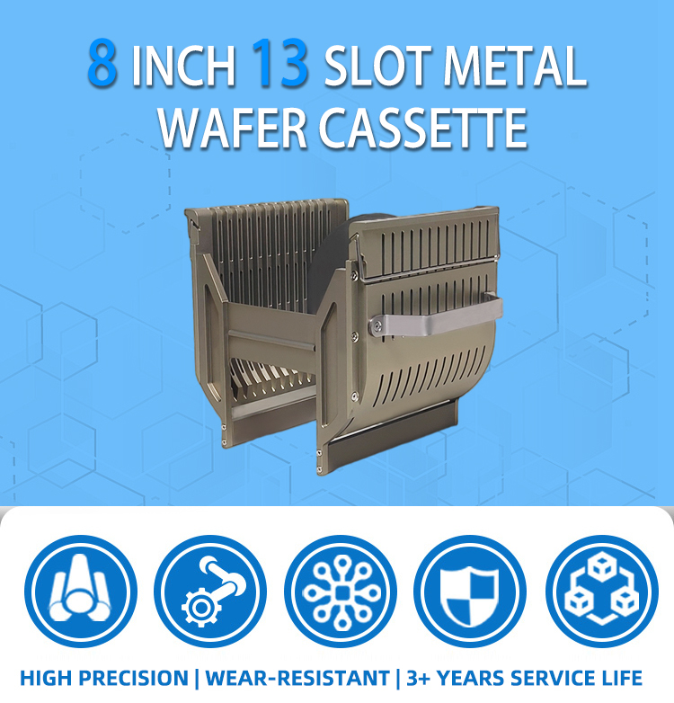 8 inch 13 slot Metal Wafer Cassette(12.6mm Slot Pitch)