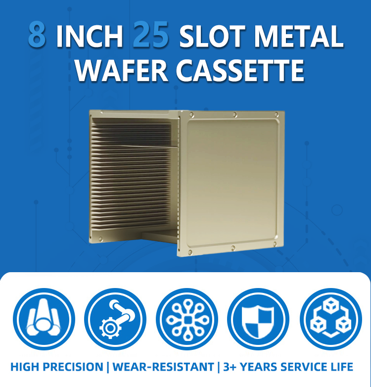 8 inch 25 slot C08 Metal Wafer Cassette(6.37mm Slot Pitch)