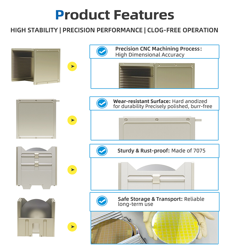 8 inch 25 slot C08 Metal Wafer Cassette(6.37mm Slot Pitch)
