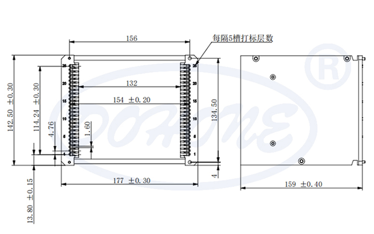 6 Inch 25 Slot Y06 Metal Wafer Cassette (4.76mm Slot Pitch)