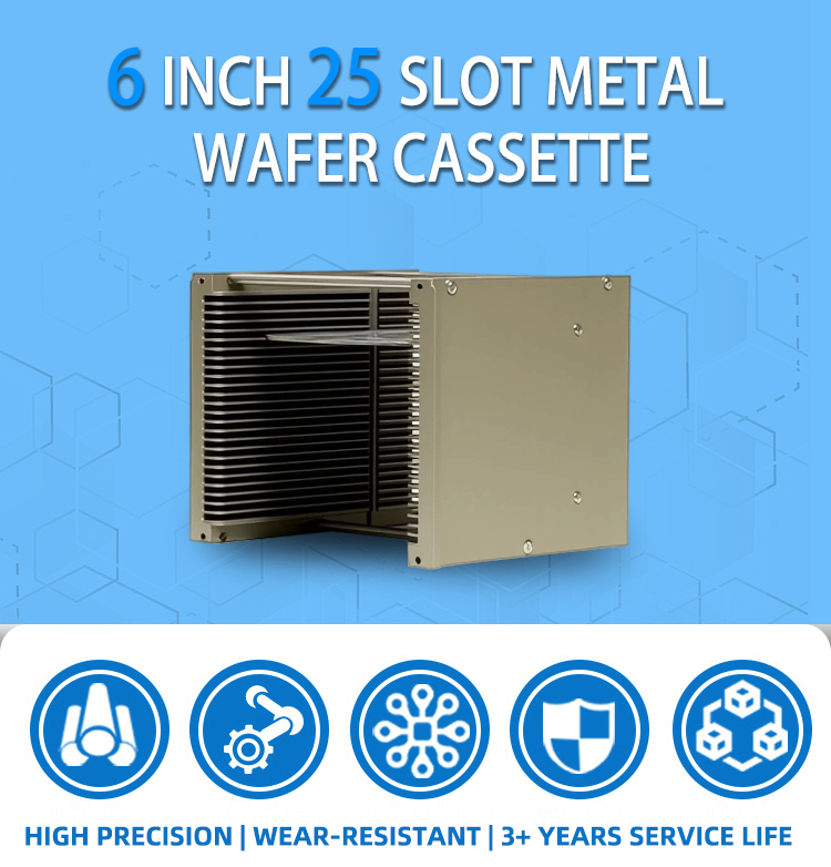 6 Inch 25 Slot Y06 Metal Wafer Cassette (4.76mm Slot Pitch)