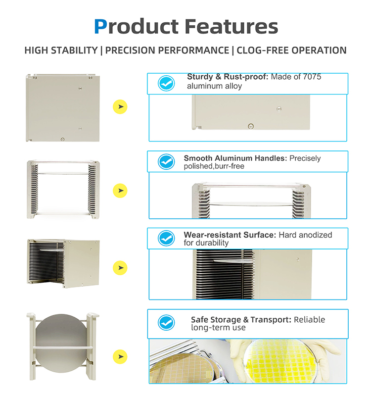 6 Inch 25 Slot Y06 Metal Wafer Cassette (4.76mm Slot Pitch)
