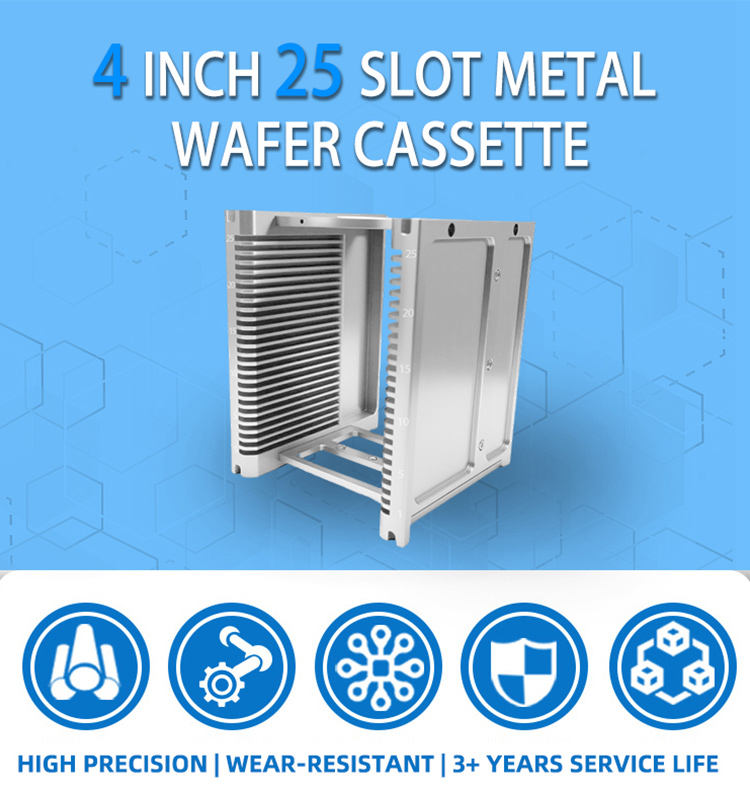 4 Inch 25 Slot X04 Metal Wafer Cassette(4.75mm Slot Pitch)