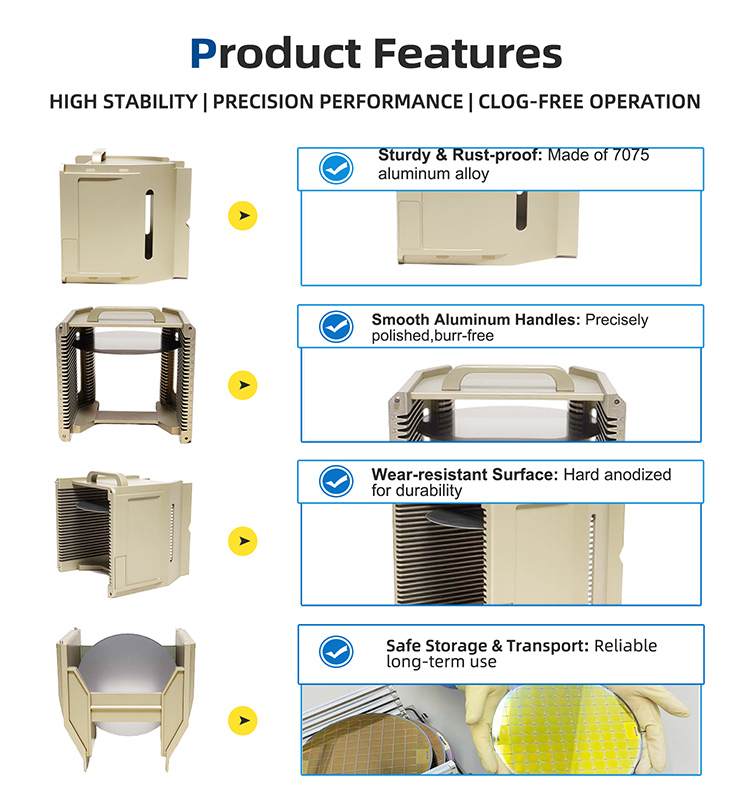 8 Inch 25 Slot Y08 Metal Wafer Cassette(6.39mm Slot Pitch)