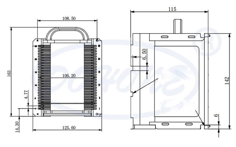 4 Inch 25 Slot Q04 Metal Wafer Cassette(4.77mm Slot Pitch)