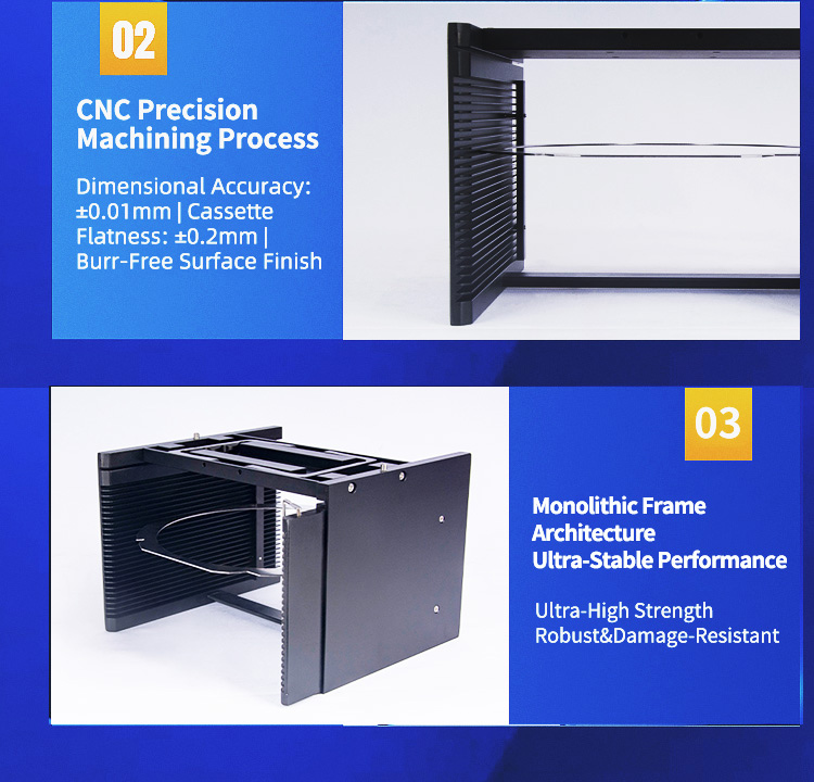 6 inch 25 Slot B06-R1 Wafer Frame Cassette (4.8mm Slot Pitch)