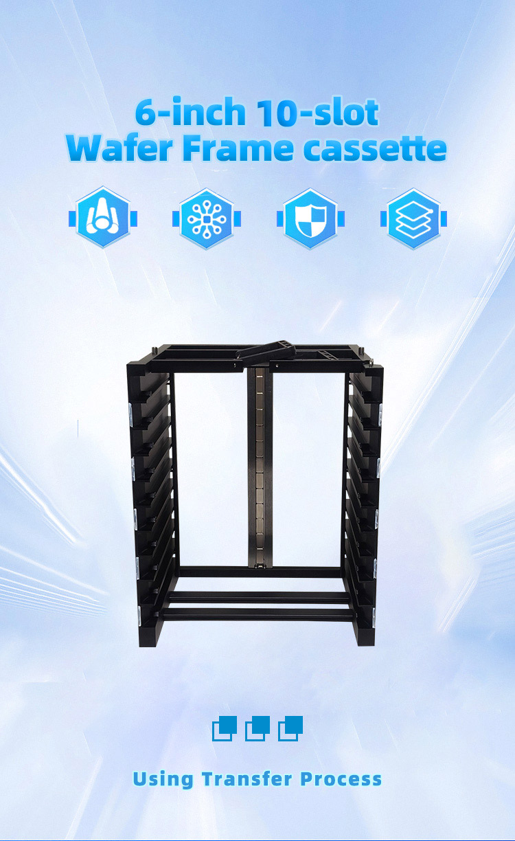 6 inch 10 Slot A42 Wafer Frame Cassette (25 mm Slot Pitch)