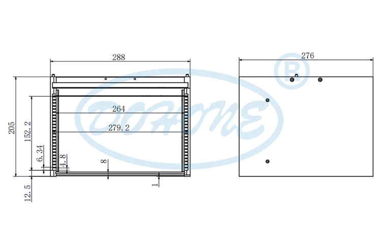 8 inch 25 Slot A08-R6 Wafer Frame Cassette (6.34mm Slot Pitch)