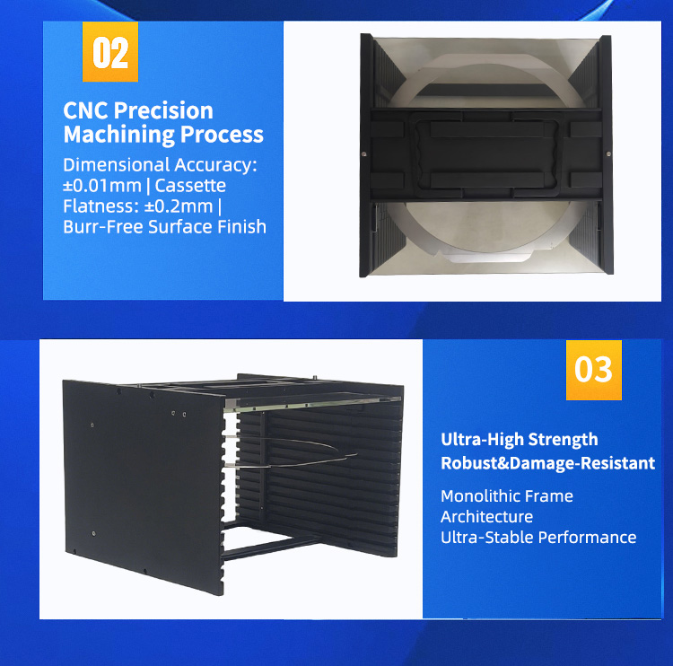 8 inch 13 Slot I08-R11 Wafer Frame Cassette with Auto-Locking Mechanism