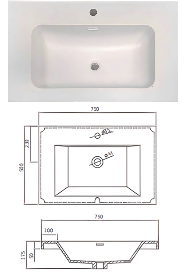 SMC Countertop Wash Basin