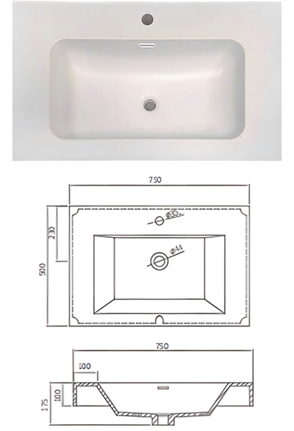 SMC Countertop Wash Basin