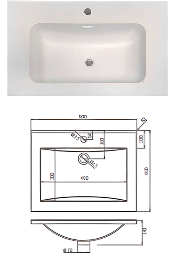 SMC Countertop Wash Basin