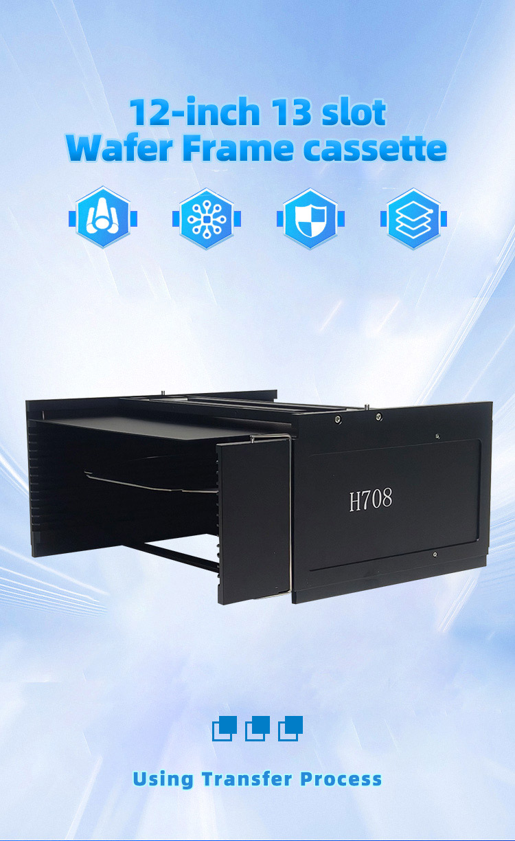 12Inch 13 Slot M12 -R4 Wafer Frame Cassette (10mm Slot Pitch)