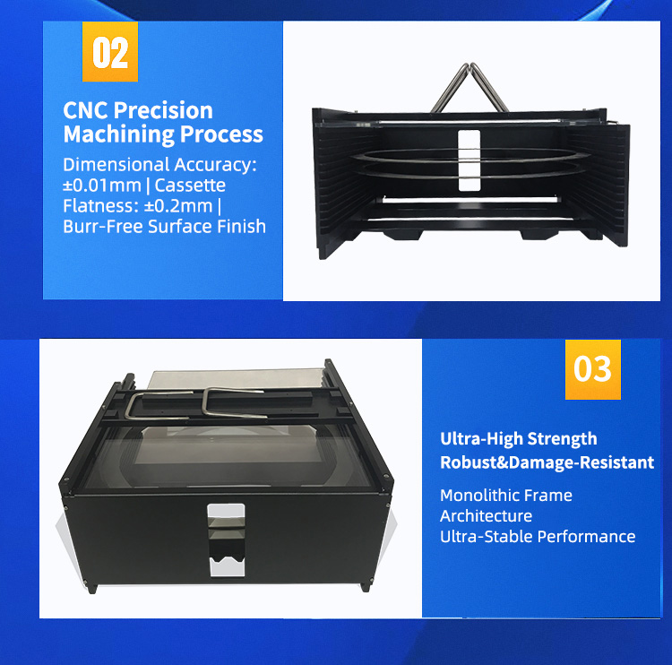 12Inch 13 Slot M12 -R28 Wafer Frame Cassette (10mm Slot Pitch)