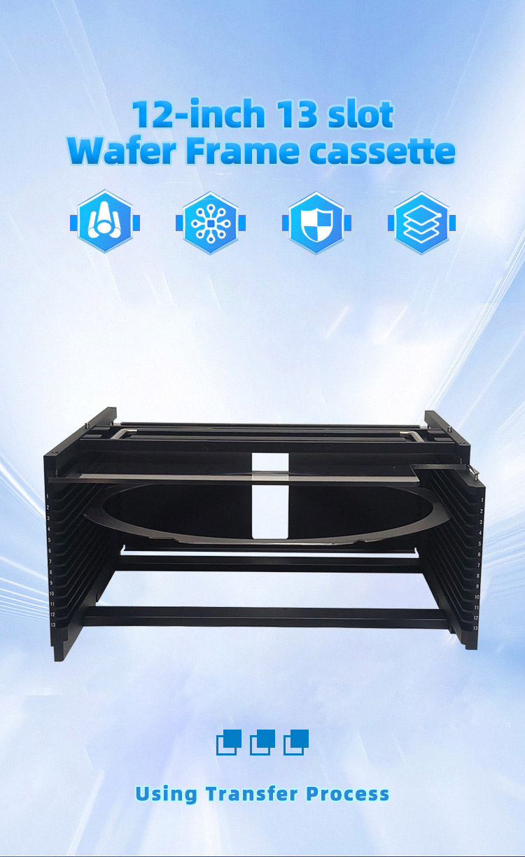 12Inch 13 Slot M12-R8 Wafer Frame Cassette (10mm Slot Pitch)