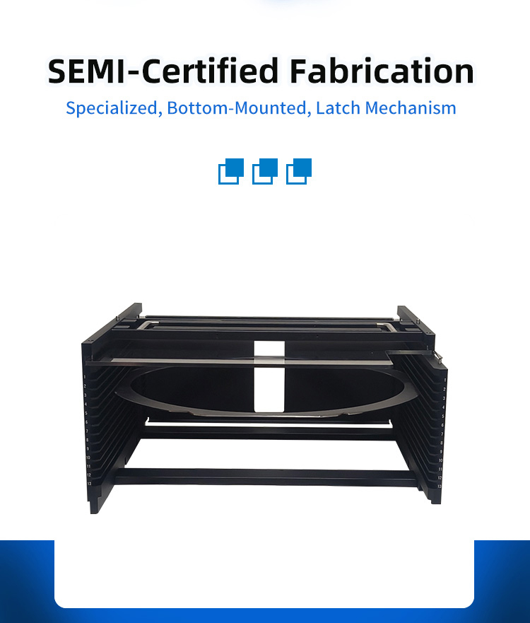 12Inch 13 Slot M12 -R14 Wafer Frame Cassette (10mm Slot Pitch)