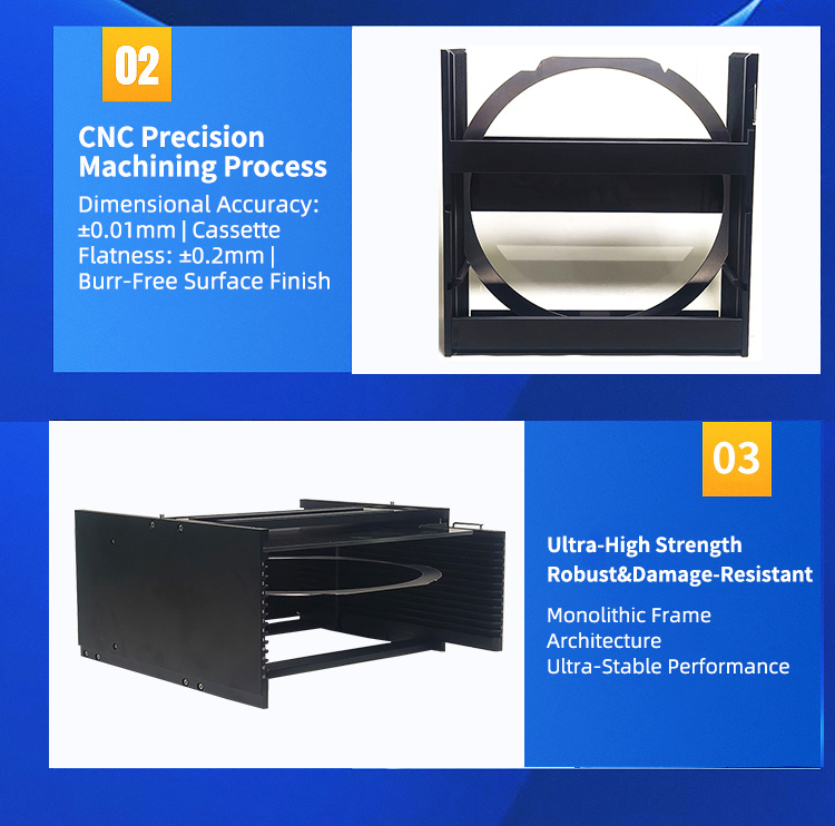 12Inch 13 Slot M12 -R14 Wafer Frame Cassette (10mm Slot Pitch)