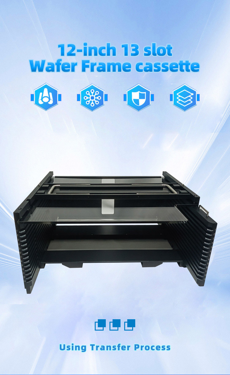 12Inch 13 Slot M12-R32 Wafer Frame Cassette (10mm Slot Pitch)