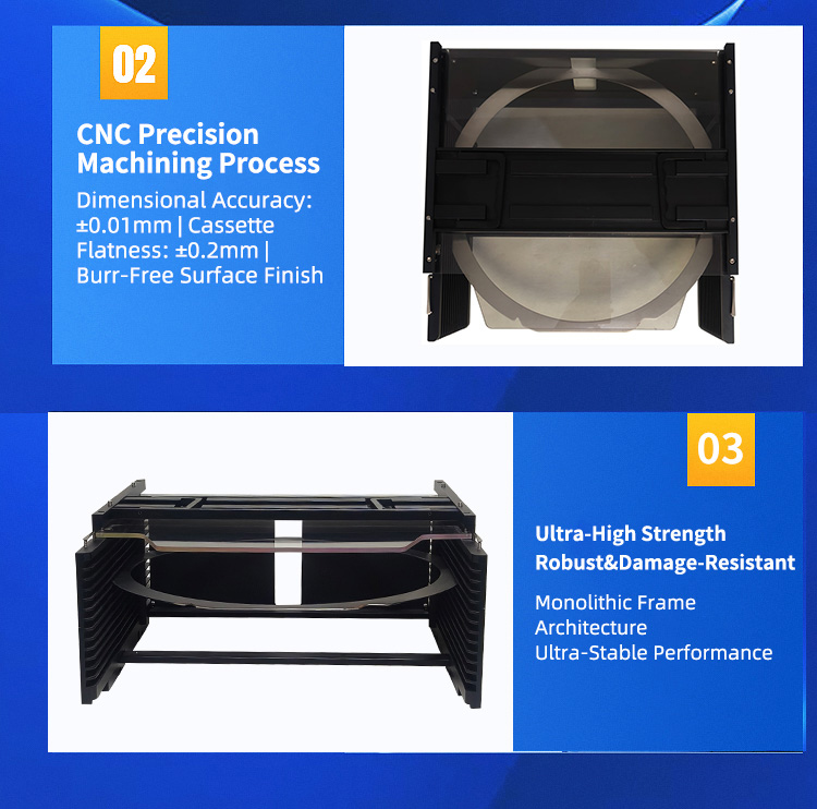 12Inch 13 Slot D12-R3 Wafer Frame Cassette (10mm Slot Pitch)