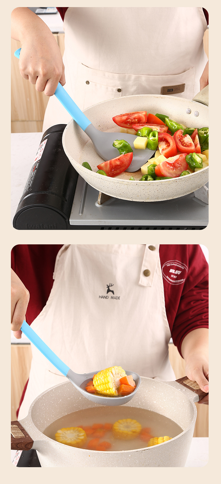 Premium Nylon 6-Piece Kitchen Utensil Set with Stand