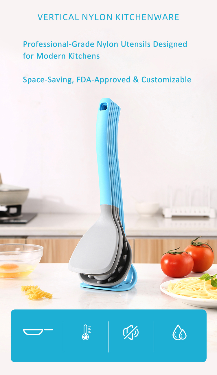 Premium Nylon 6-Piece Kitchen Utensil Set with Stand