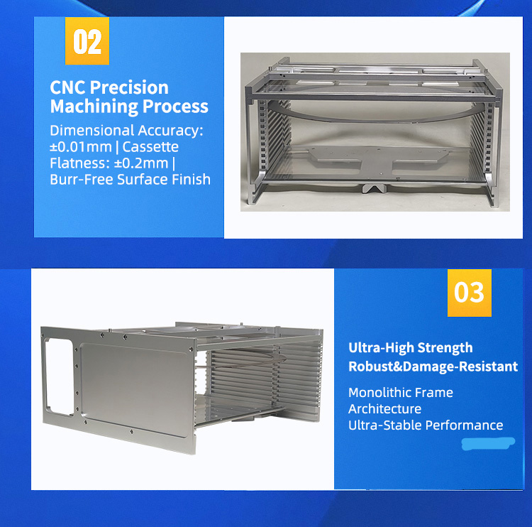 12Inch 13 Slot B12-R7 Wafer Frame Cassette (10mm Slot Pitch)