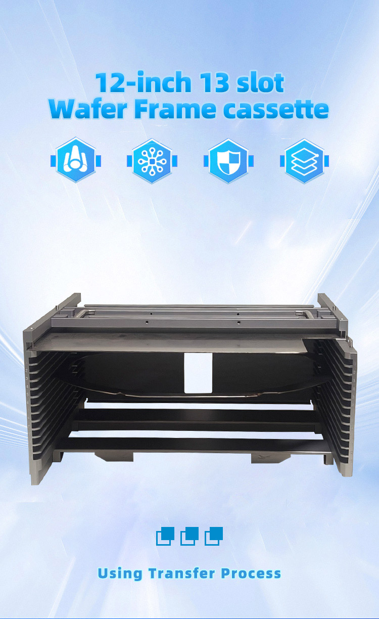 12Inch 13 Slot M12-R11 Wafer Frame Cassette (10mm Slot Pitch)