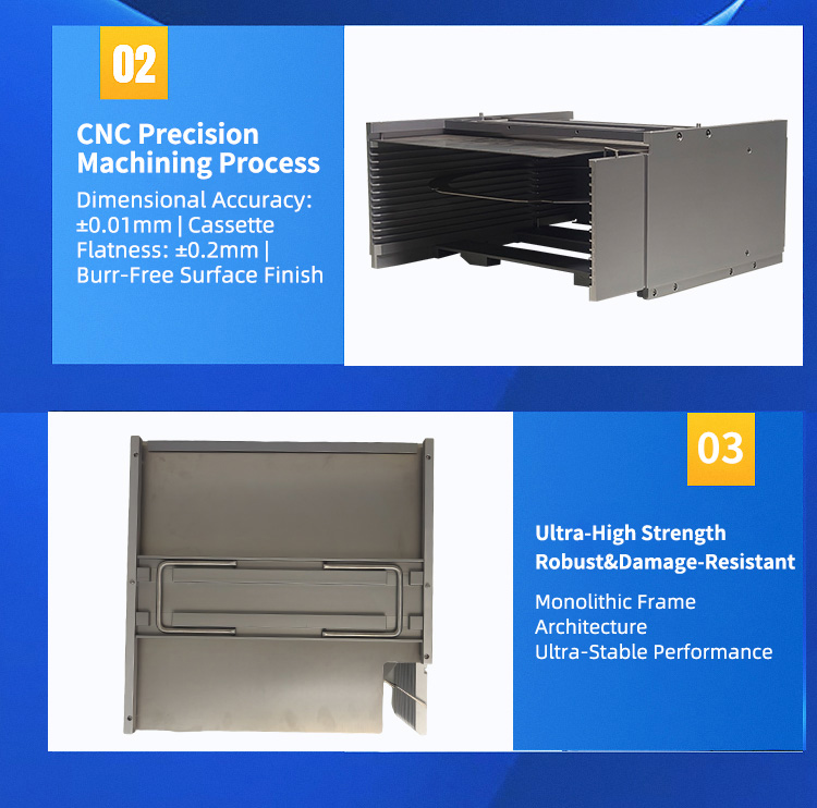 12Inch 13 Slot M12-R11 Wafer Frame Cassette (10mm Slot Pitch)