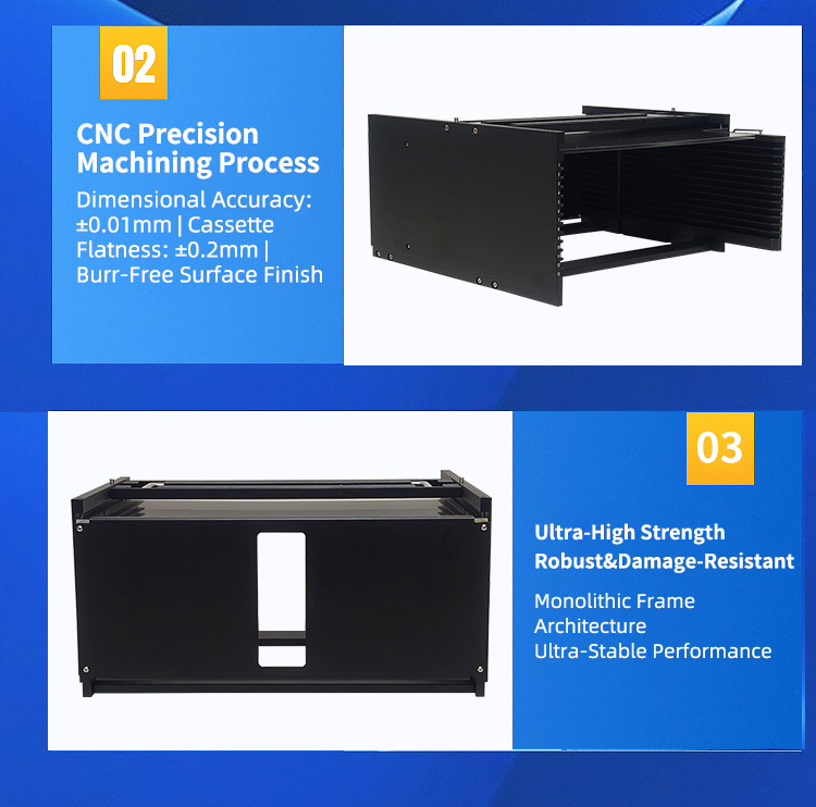 12Inch 13 Slot Y12-R0 Wafer Frame Cassette (10mm Slot Pitch)