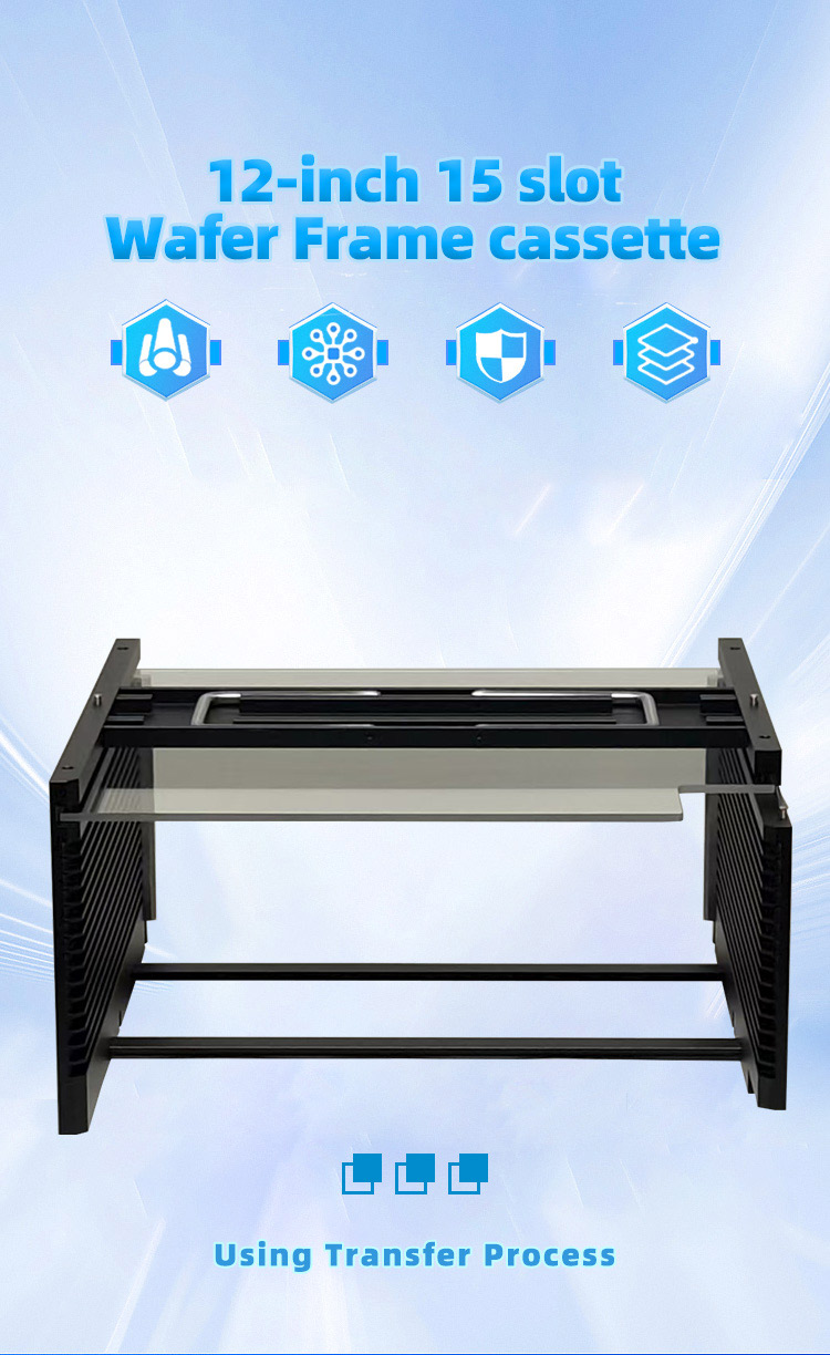 12Inch 15 Slot Q12-R2 Wafer Frame Cassette (8.6mm Slot Pitch)