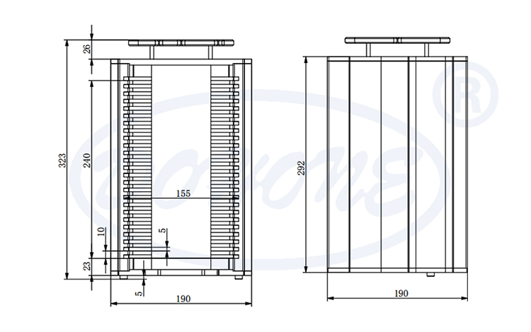 6 Inch 25 Slot Z06 Metal Wafer Cassette(10 mm Slot Pitch)
