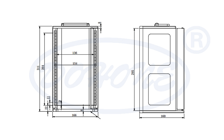 6 Inch 25 Slot I06 Metal Wafer Cassette(11mm Slot Pitch)
