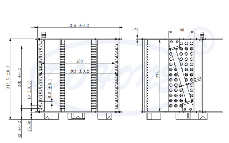 12 Inch 25 Slot V12-R0 Metal Wafer Cassette (10 mm Slot Pitch)
