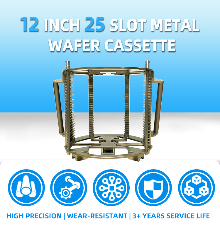 12 Inch 25 Slot V12-R0 Metal Wafer Cassette (10 mm Slot Pitch)