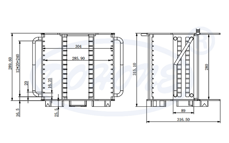 12 Inch 13 Slot E12-R3 Metal Wafer Cassette (20 mm Slot Pitch)
