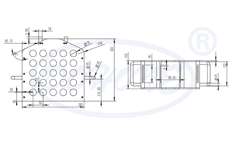 12 Inch 25 Slot I12-R0 Metal Wafer Cassette (10 mm Slot Pitch)
