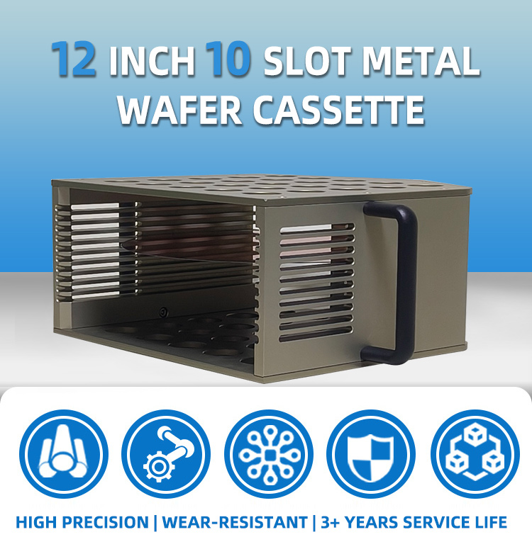 12 Inch 25 Slot I12-R0 Metal Wafer Cassette (10 mm Slot Pitch)