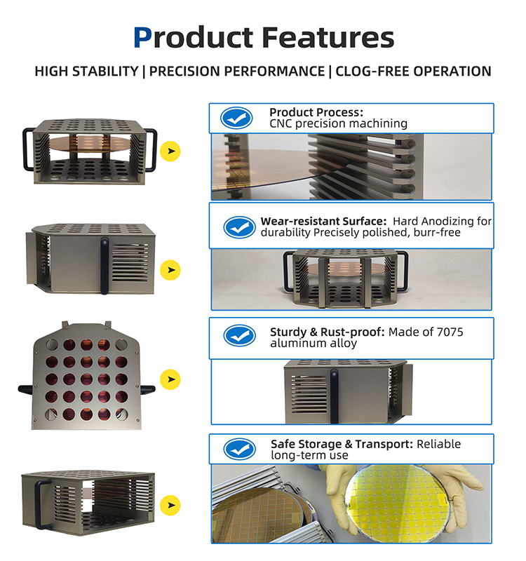 12 Inch 25 Slot I12-R0 Metal Wafer Cassette (10 mm Slot Pitch)