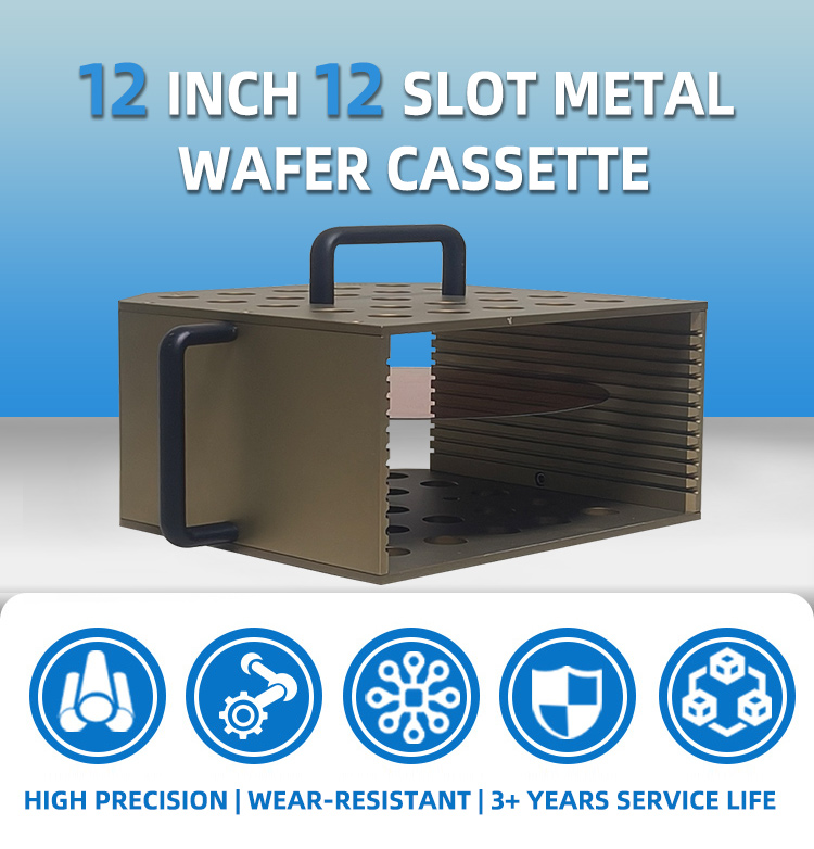 12 Inch 12 Slot 12-R1 Metal Wafer Cassette (10 mm Slot Pitch)